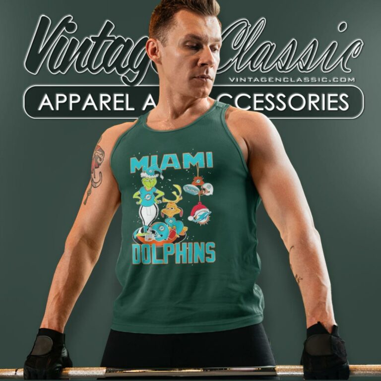 Santa Grinch And Dog Miami Dolphins Christmas Tank Top Racerback Santa Grinch And Dog Miami Dolphins Christmas Tank Top Racerback