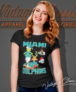 Santa Grinch And Dog Miami Dolphins Christmas Women T Shirt