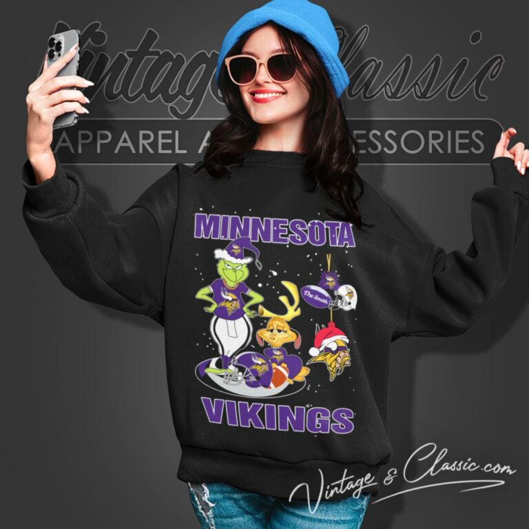 Santa Grinch And Dog Minnesota Vikings Christmas Sweatshirt Santa Grinch And Dog Minnesota Vikings Christmas Sweatshirt
