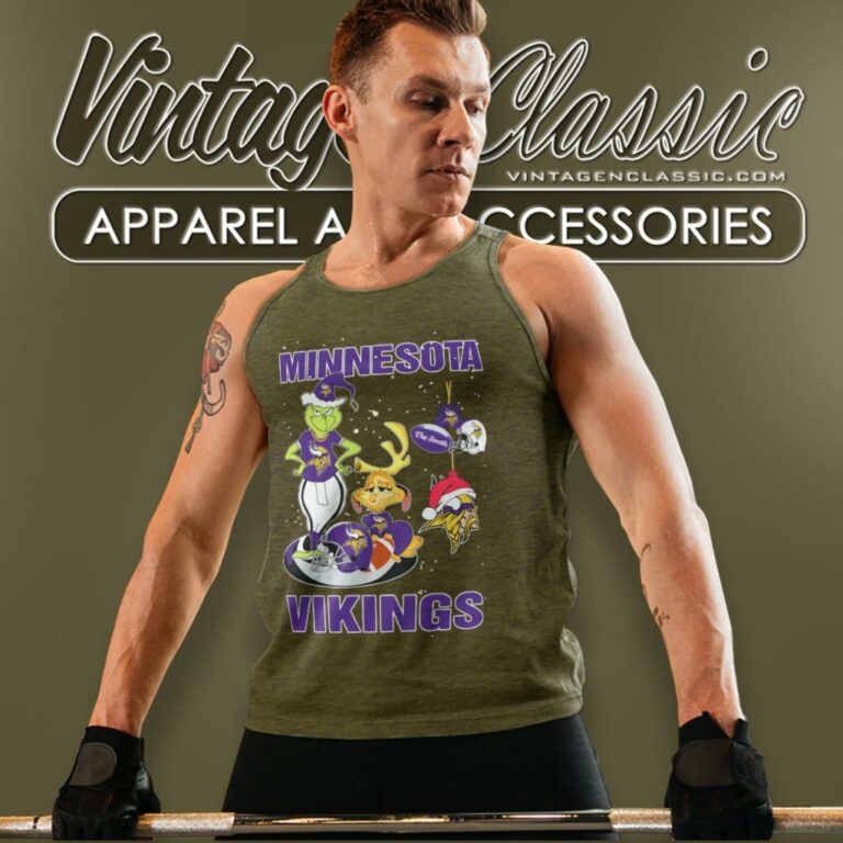 Santa Grinch And Dog Minnesota Vikings Christmas Tank Top Racerback Santa Grinch And Dog Minnesota Vikings Christmas Tank Top Racerback