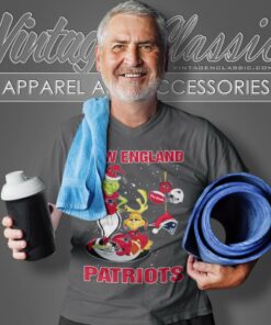 Santa Grinch And Dog New England Patriots Christmas V Neck TShirt