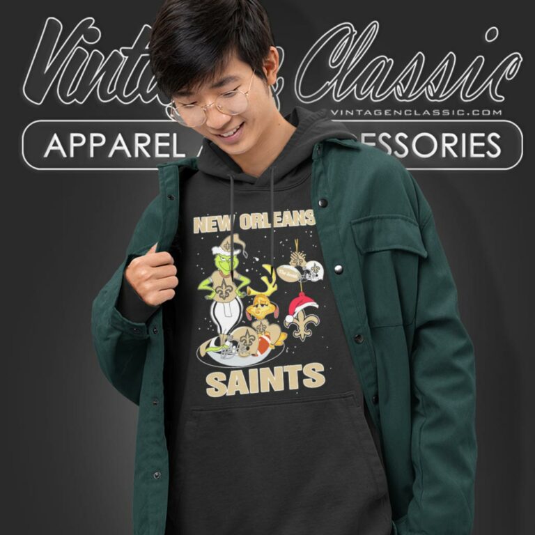 Santa Grinch And Dog New Orleans Saints Christmas Hoodie Santa Grinch And Dog New Orleans Saints Christmas Hoodie