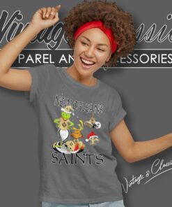Santa Grinch And Dog New Orleans Saints Christmas Women TShirt 1