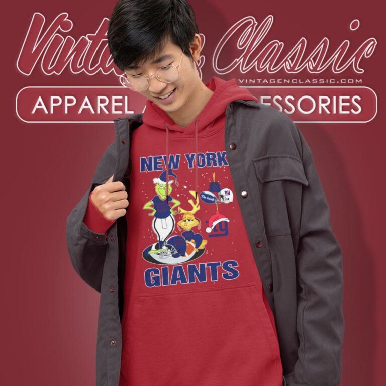 Santa Grinch And Dog New York Giants Christmas Hoodie Santa Grinch And Dog New York Giants Christmas Hoodie