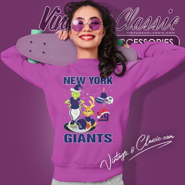 Santa Grinch And Dog New York Giants Christmas Sweatshirt Santa Grinch And Dog New York Giants Christmas Sweatshirt