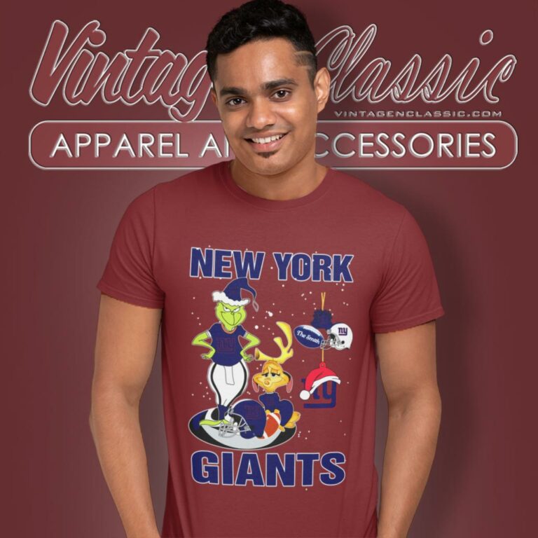 Santa Grinch And Dog New York Giants Christmas T Shirt Santa Grinch And Dog New York Giants Christmas T Shirt