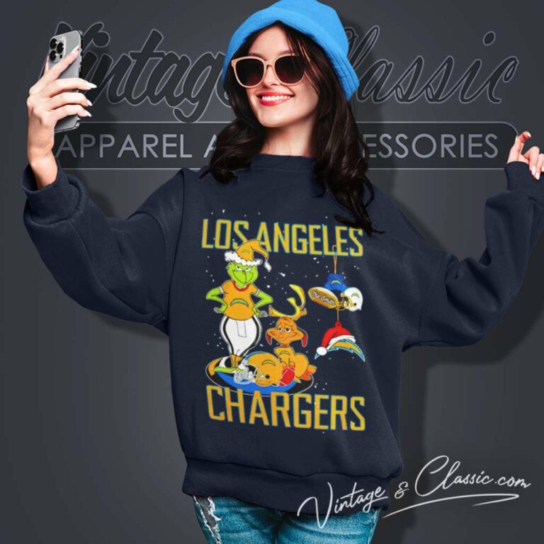 Santa Grinch And Dog Nfl Chargers Christmas Sweatshirt 1 Santa Grinch And Dog Nfl Chargers Christmas Sweatshirt 1