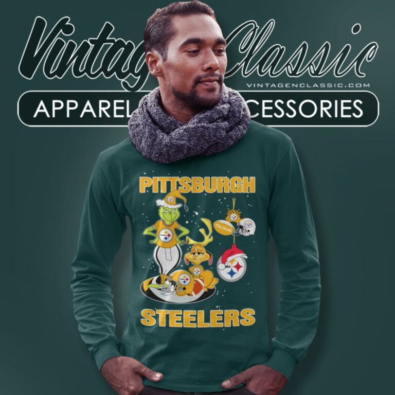 Santa Grinch And Dog Pittsburgh Steelers Christmas Long Sleeve Tee Santa Grinch And Dog Pittsburgh Steelers Christmas Long Sleeve Tee