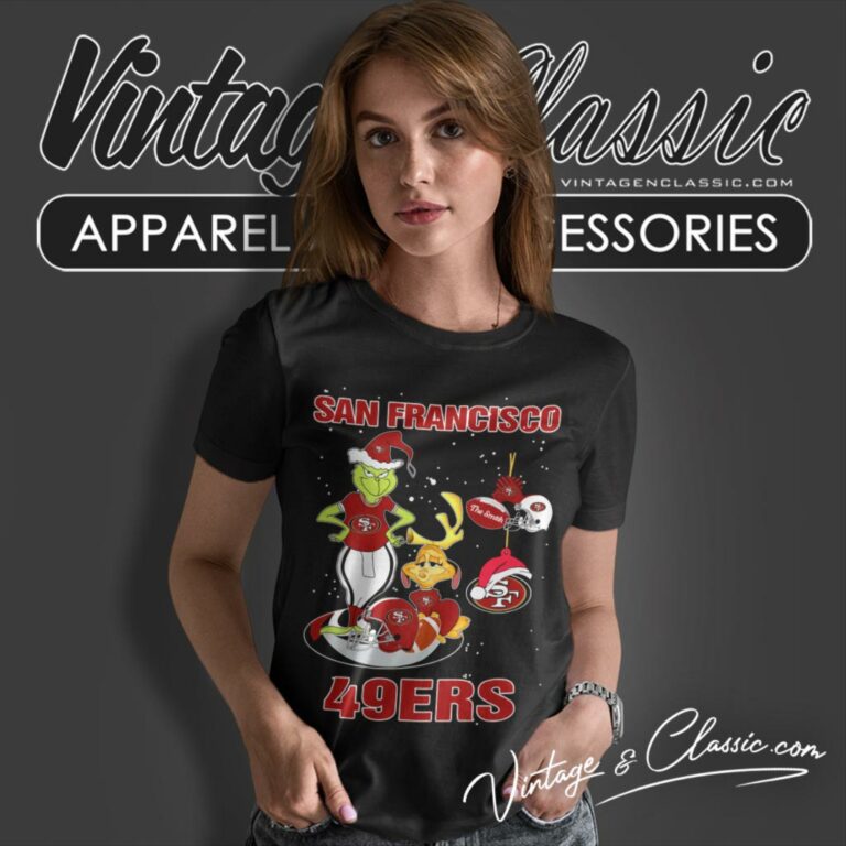 Santa Grinch And Dog San Francisco 49ers Christmas Women T Shirt Santa Grinch And Dog San Francisco 49ers Christmas Women T Shirt