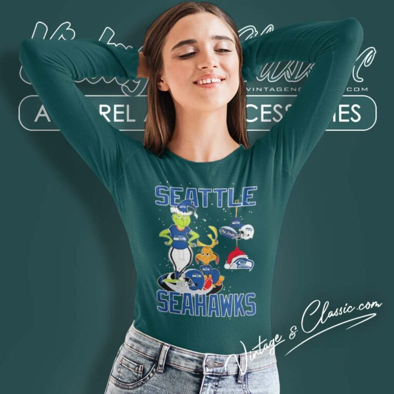 Santa Grinch And Dog Seattle Seahawks Christmas Long Sleeve Tee 1 Santa Grinch And Dog Seattle Seahawks Christmas Long Sleeve Tee 1