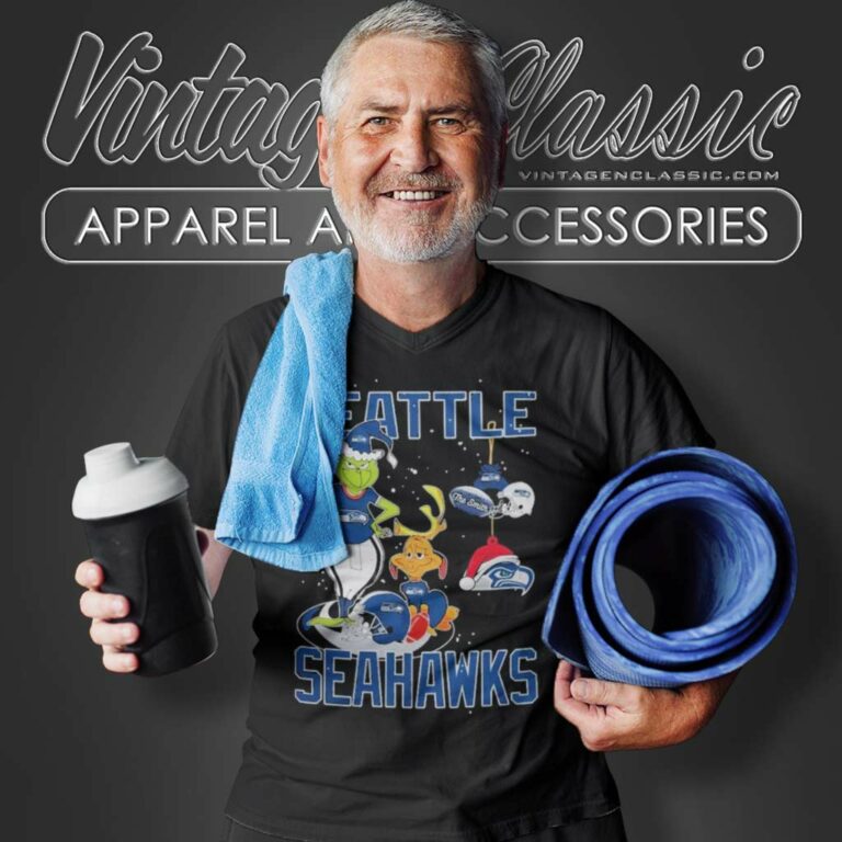 Santa Grinch And Dog Seattle Seahawks Christmas V Neck TShirt 1 Santa Grinch And Dog Seattle Seahawks Christmas V Neck TShirt 1