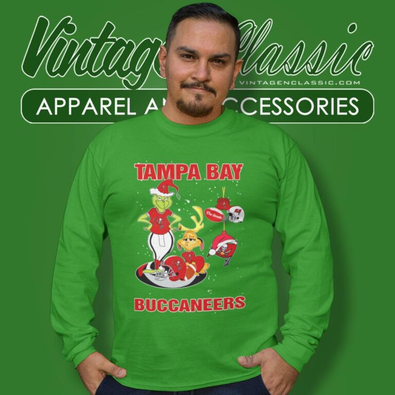 Santa Grinch And Dog Tampa Bay Buccaneers Christmas Long Sleeve Tee Santa Grinch And Dog Tampa Bay Buccaneers Christmas Long Sleeve Tee