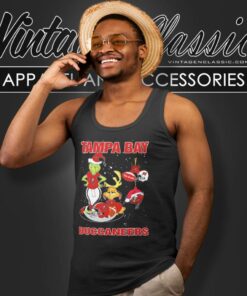 Santa Grinch And Dog Tampa Bay Buccaneers Christmas Tank Top Racerback