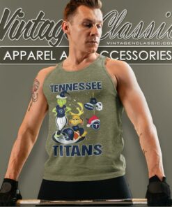 Santa Grinch And Dog Tennessee Titans Christmas Tank Top Racerback