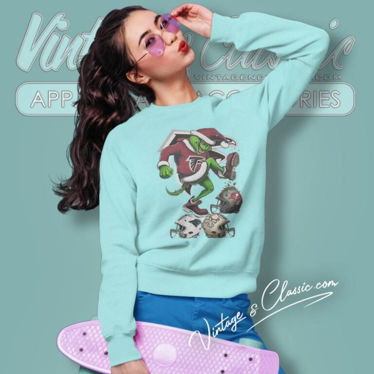 Santa Grinch Atlanta Falcons Stomp On Nfl Teams Christmas Sweatshirt Santa Grinch Atlanta Falcons Stomp On Nfl Teams Christmas Sweatshirt