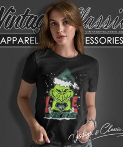 Santa Grinch Christmas Love New York Jets Women T Shirt