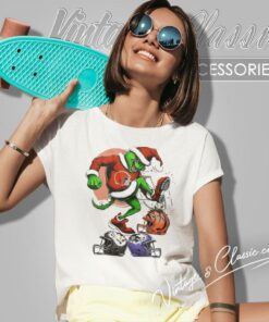 Santa Grinch Cleveland Browns Stomp On Nfl Teams Christmas Women T Shirt