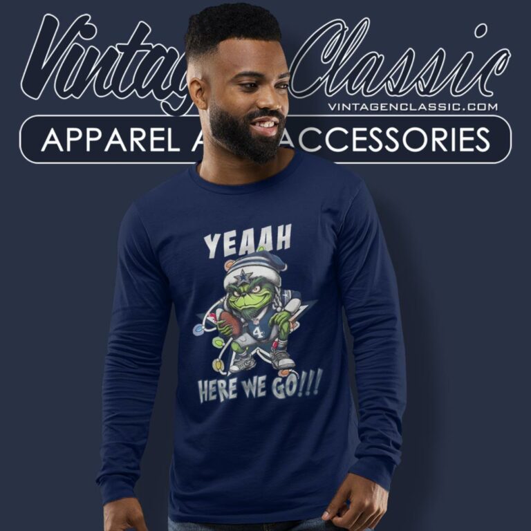 Santa Grinch Dak Prescott Dallas Cowboys Here We Go Long Sleeve Tee Santa Grinch Dak Prescott Dallas Cowboys Here We Go Long Sleeve Tee