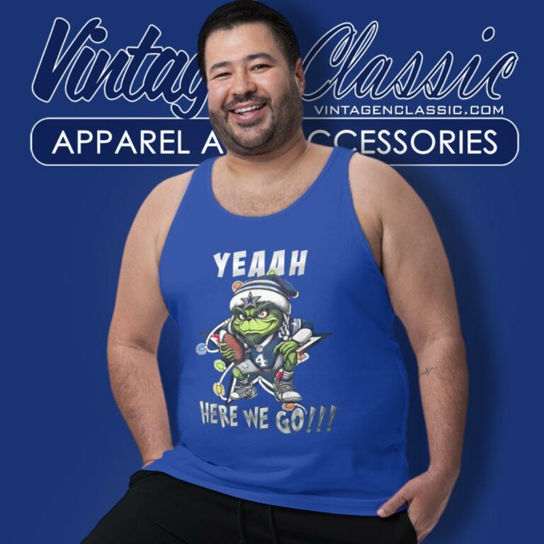 Santa Grinch Dak Prescott Dallas Cowboys Here We Go Tank Top Racerback Santa Grinch Dak Prescott Dallas Cowboys Here We Go Tank Top Racerback