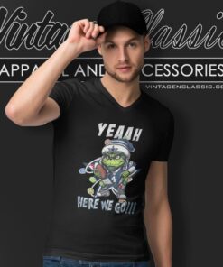 Santa Grinch Dak Prescott Dallas Cowboys Here We Go V Neck TShirt