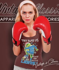 Santa Grinch Detroit Lions Christmas Shirt They Hate Us Because They Aint Us Tank Top Racerback