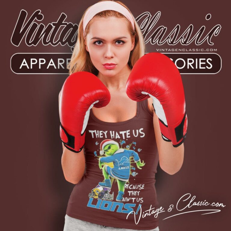 Santa Grinch Detroit Lions Christmas Shirt They Hate Us Because They Aint Us Tank Top Racerback Santa Grinch Detroit Lions Christmas Shirt They Hate Us Because They Aint Us Tank Top Racerback