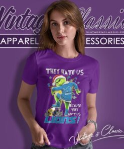 Santa Grinch Detroit Lions Christmas Shirt They Hate Us Because They Aint Us Women T Shirt