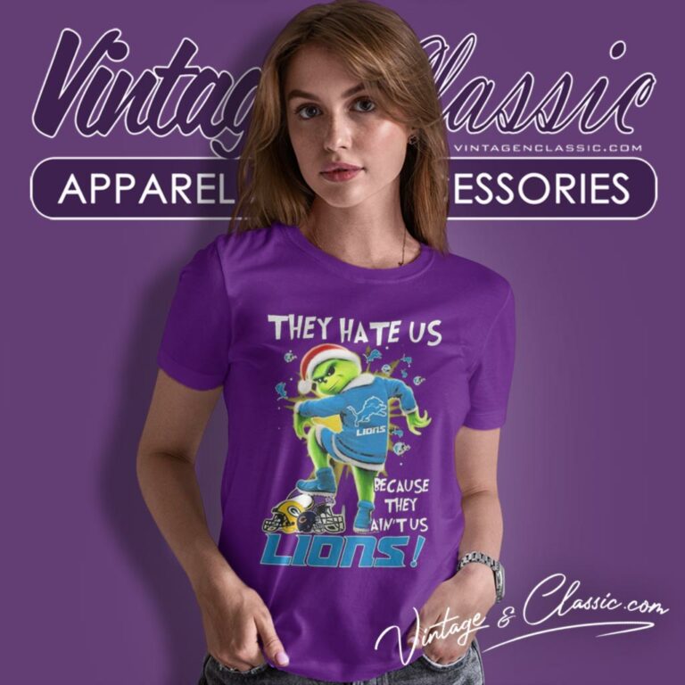 Santa Grinch Detroit Lions Christmas Shirt They Hate Us Because They Aint Us Women T Shirt Santa Grinch Detroit Lions Christmas Shirt They Hate Us Because They Aint Us Women T Shirt