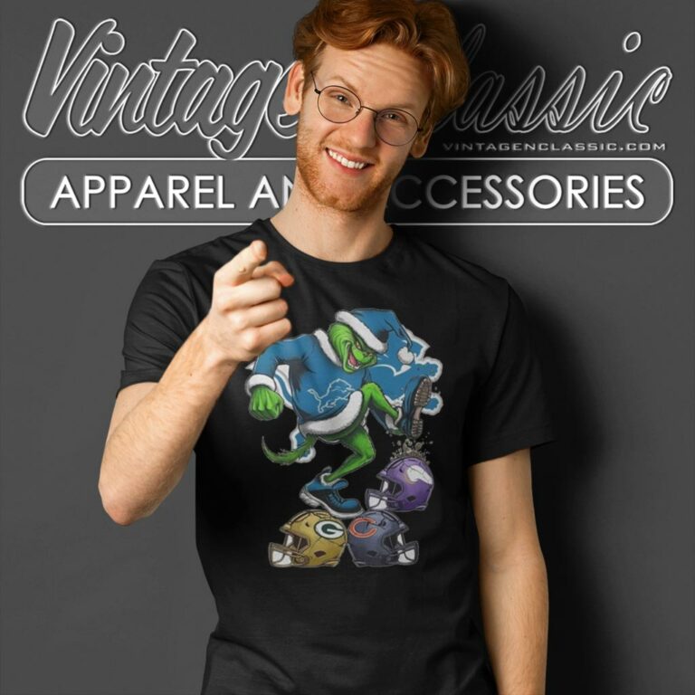 Santa Grinch Detroit Lions Stomp On Nfl Teams Christmas T Shirt Santa Grinch Detroit Lions Stomp On Nfl Teams Christmas T Shirt