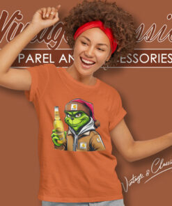 Santa Grinch Drinking Beer Golden Light Women T Shirt