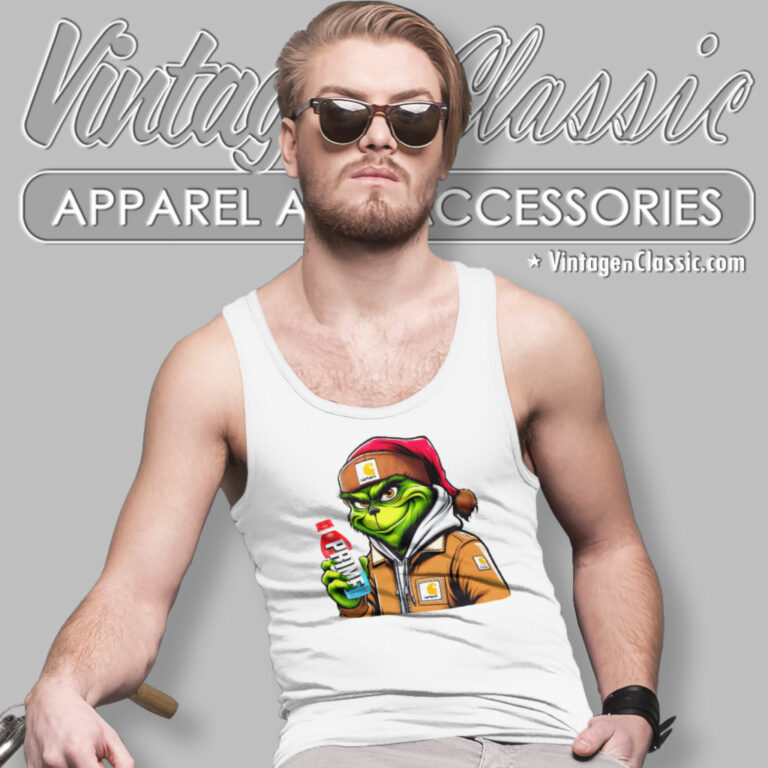 Santa Grinch Drinking Prime Hydration Tank Top Racerback 1 Santa Grinch Drinking Prime Hydration Tank Top Racerback 1