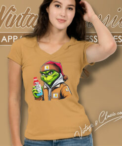 Santa Grinch Drinking Prime Hydration V Neck TShirt 1