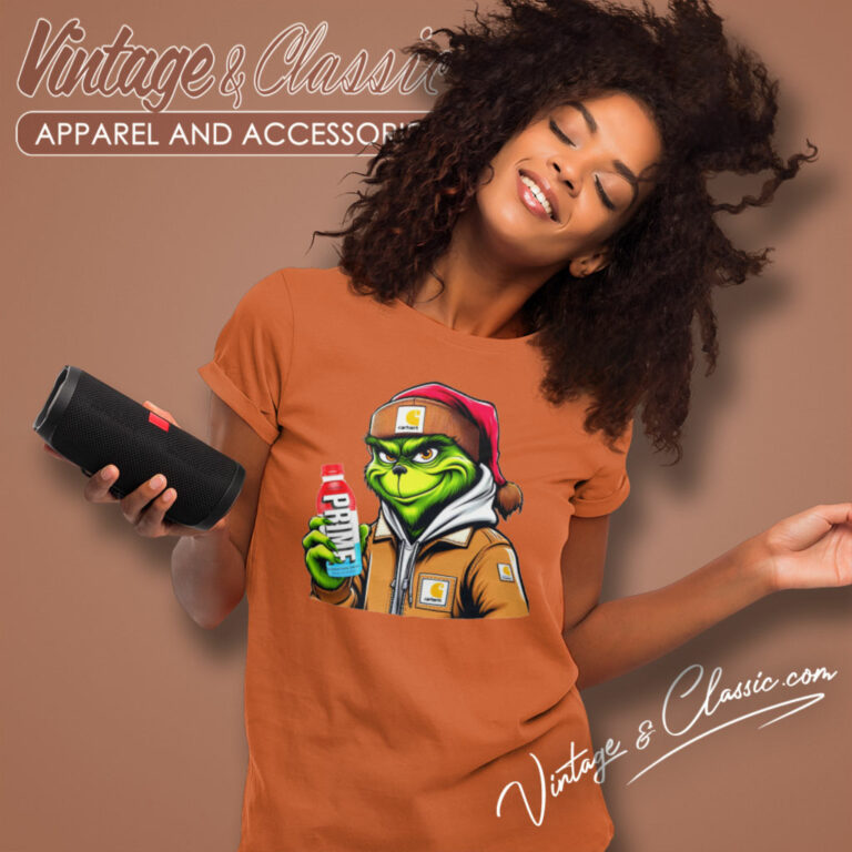 Santa Grinch Drinking Prime Hydration Women T Shirt 1 Santa Grinch Drinking Prime Hydration Women T Shirt 1