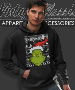 Santa Grinch Face Christmas Shirt 6 Santa Grinch Face Christmas Hoodie