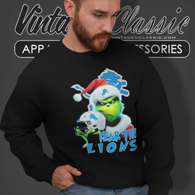 Santa Grinch Fear The Detroit Lions Christmas Sweatshirt 1 Santa Grinch Fear The Detroit Lions Christmas Sweatshirt 1
