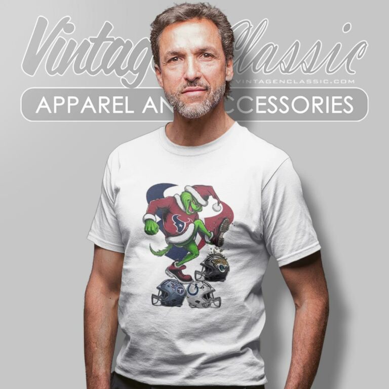 Santa Grinch Houston Texans Stomp On Nfl Teams Christmas T Shirt Santa Grinch Houston Texans Stomp On Nfl Teams Christmas T Shirt