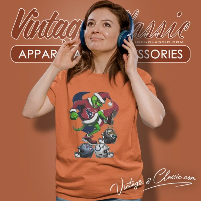 Santa Grinch Houston Texans Stomp On Nfl Teams Christmas Women T Shirt Santa Grinch Houston Texans Stomp On Nfl Teams Christmas Women T Shirt