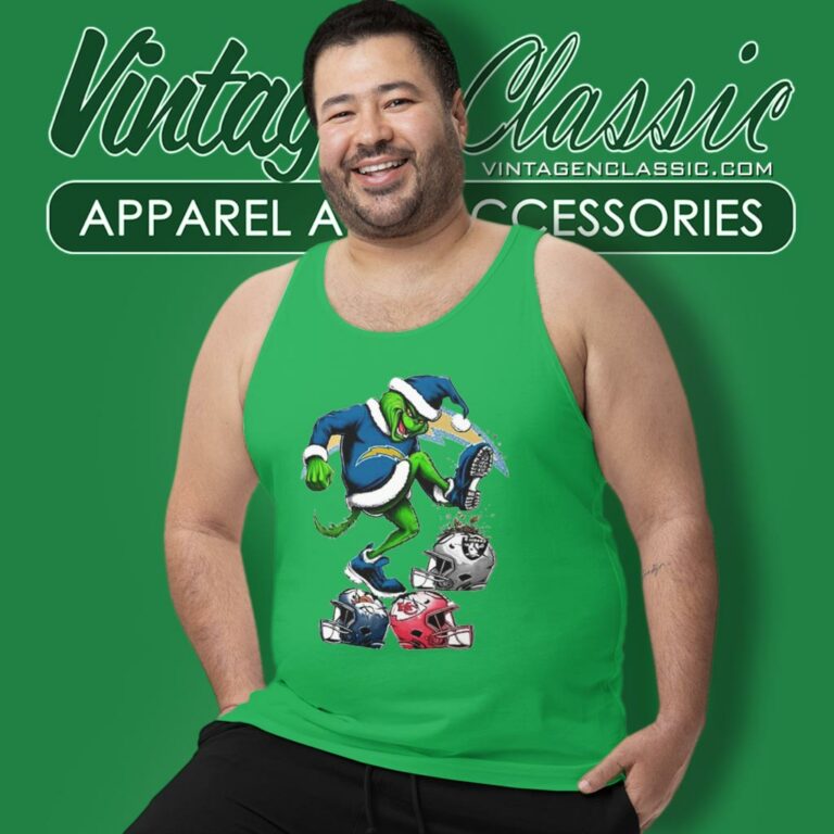 Santa Grinch Los Angeles Chargers Stomp On Nfl Teams Christmas Tank Top Racerback Santa Grinch Los Angeles Chargers Stomp On Nfl Teams Christmas Tank Top Racerback