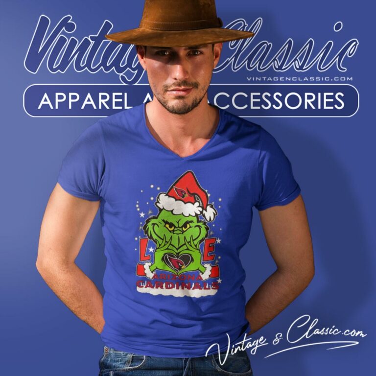 Santa Grinch Love Arizona Cardinals Christmas V Neck TShirt Santa Grinch Love Arizona Cardinals Christmas V Neck TShirt