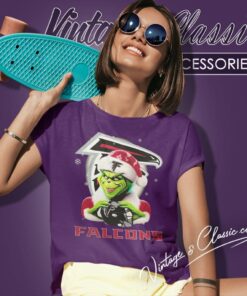 Santa Grinch Love Atlanta Falcons Christmas Women T Shirt