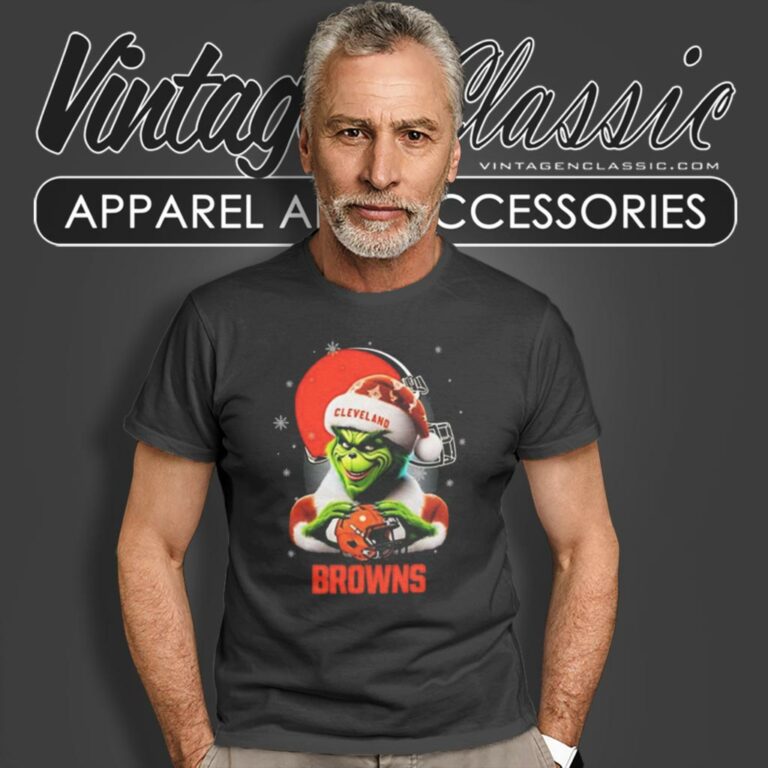 Santa Grinch Love Cleveland Browns Christmas T Shirt Santa Grinch Love Cleveland Browns Christmas T Shirt