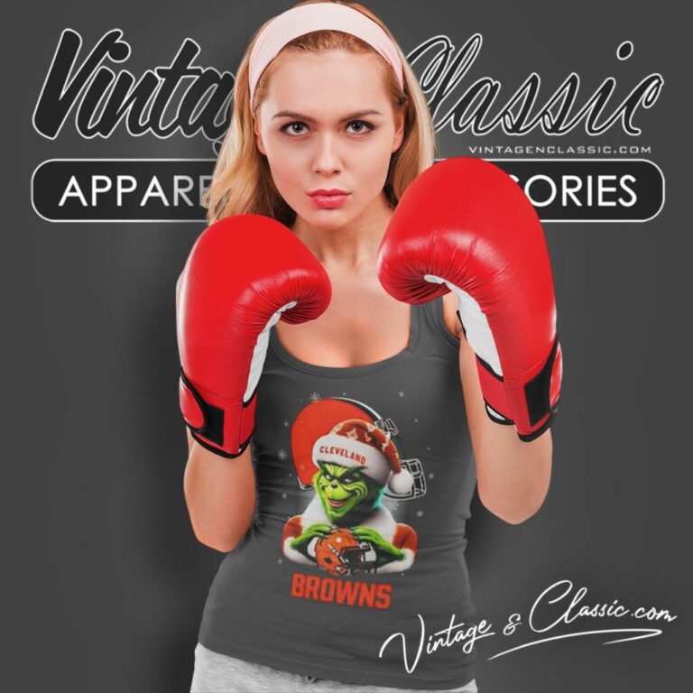Santa Grinch Love Cleveland Browns Christmas Tank Top Racerback Santa Grinch Love Cleveland Browns Christmas Tank Top Racerback