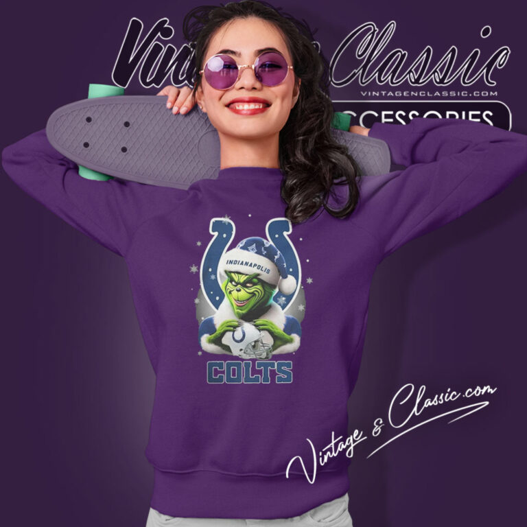 Santa Grinch Love Indianapolis Colts Christmas Sweatshirt Santa Grinch Love Indianapolis Colts Christmas Sweatshirt