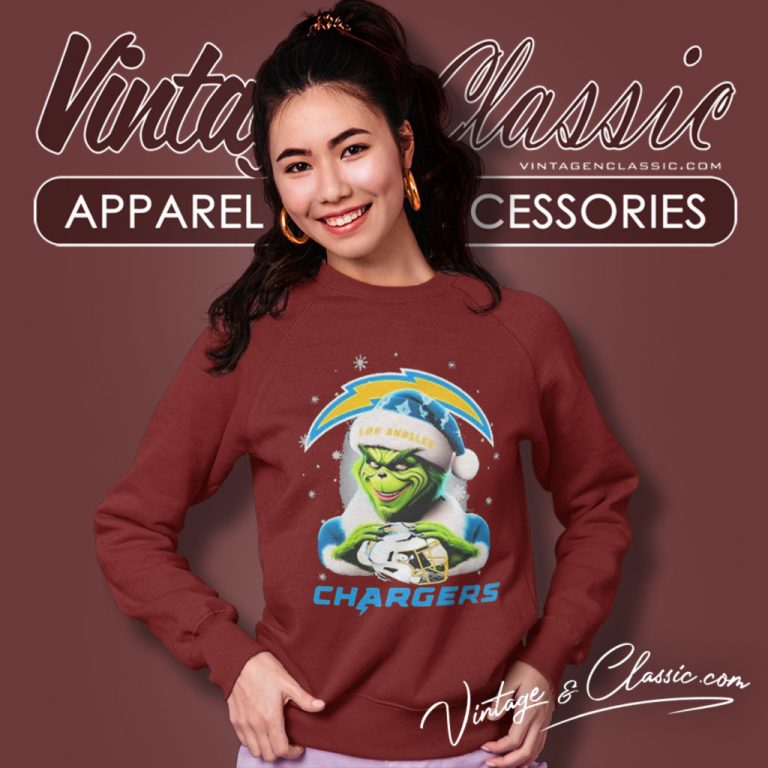 Santa Grinch Love Los Angeles Chargers Christmas Sweatshirt Santa Grinch Love Los Angeles Chargers Christmas Sweatshirt