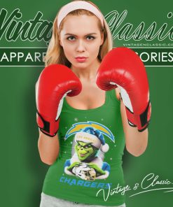 Santa Grinch Love Los Angeles Chargers Christmas Tank Top Racerback