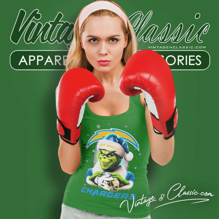 Santa Grinch Love Los Angeles Chargers Christmas Tank Top Racerback Santa Grinch Love Los Angeles Chargers Christmas Tank Top Racerback