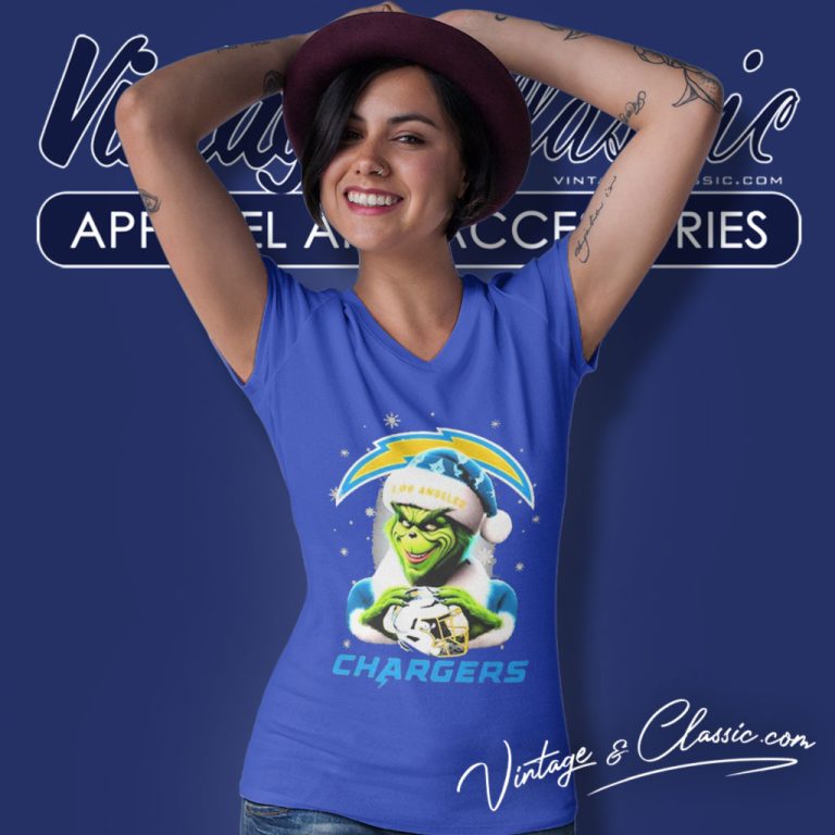 Santa Grinch Love Los Angeles Chargers Christmas V Neck TShirt Santa Grinch Love Los Angeles Chargers Christmas V Neck TShirt