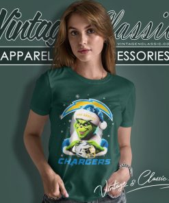 Santa Grinch Love Los Angeles Chargers Christmas Women T Shirt