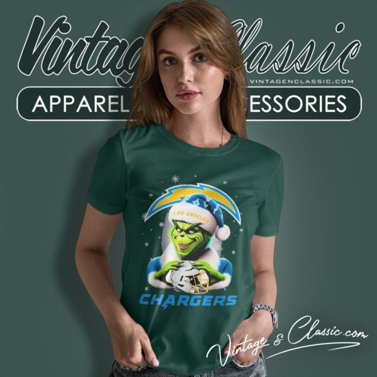 Santa Grinch Love Los Angeles Chargers Christmas Women T Shirt Santa Grinch Love Los Angeles Chargers Christmas Women T Shirt