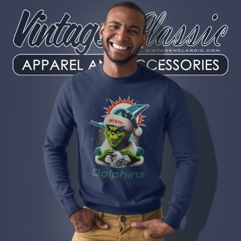 Santa Grinch Love Miami Dolphins Christmas Sweatshirt Santa Grinch Love Miami Dolphins Christmas Sweatshirt